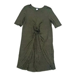 Dice Olive Green Knotted High Low Top XL